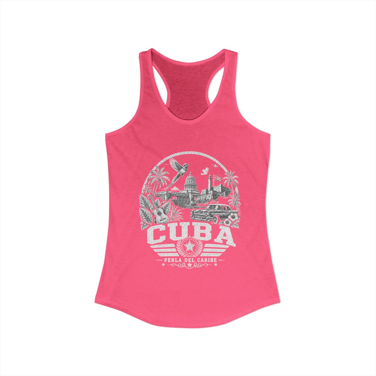 Cuba vintage landmarks tank top — iconic landmark design | Nameshi Destinations (view 14)