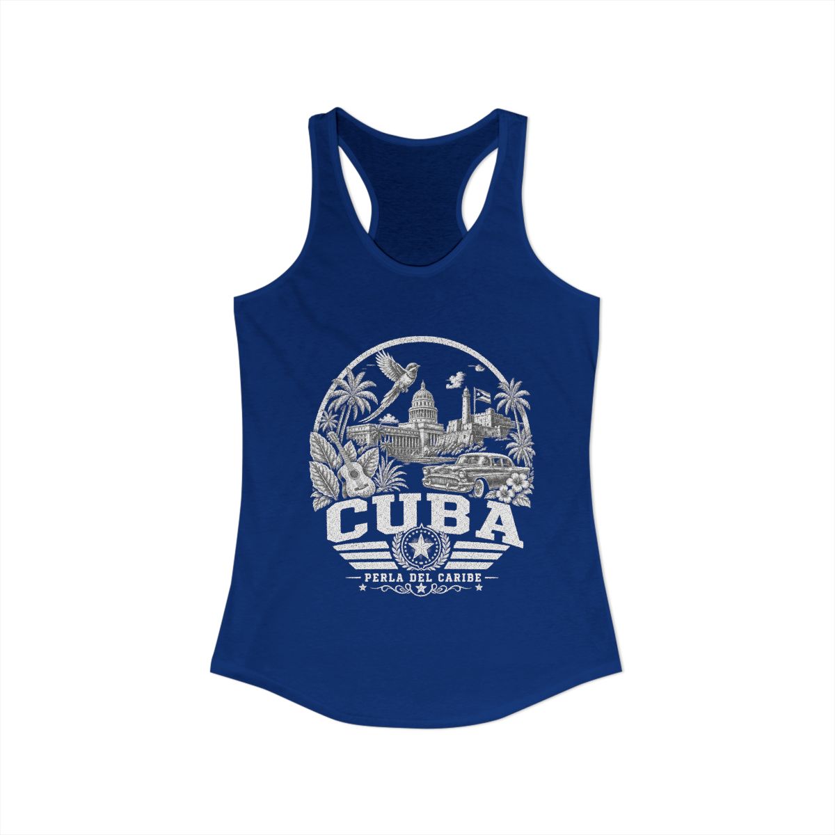 Cuba vintage landmarks tank top — iconic landmark design | Nameshi Destinations (view 10)