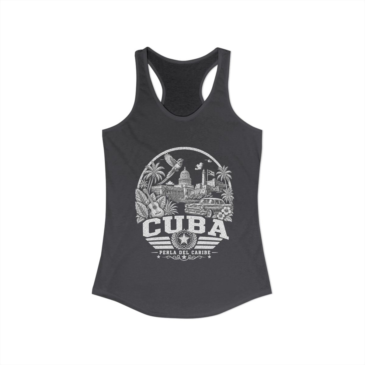 Cuba vintage landmarks tank top — iconic landmark design | Nameshi Destinations (view 12)