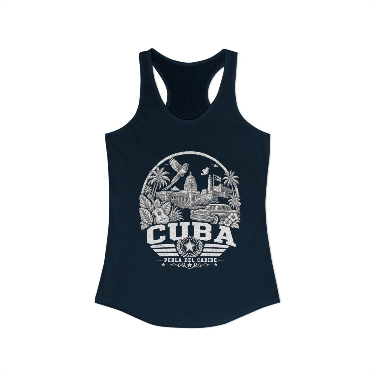 Cuba Women's Tank Top — Solid Midnight Navy (front)