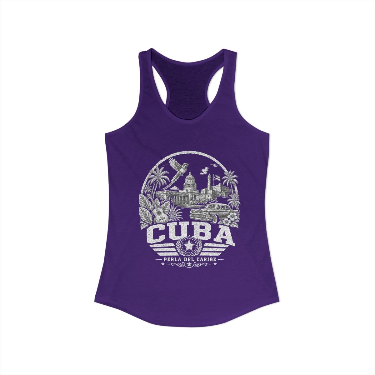 Cuba vintage landmarks tank top — iconic landmark design | Nameshi Destinations (view 13)