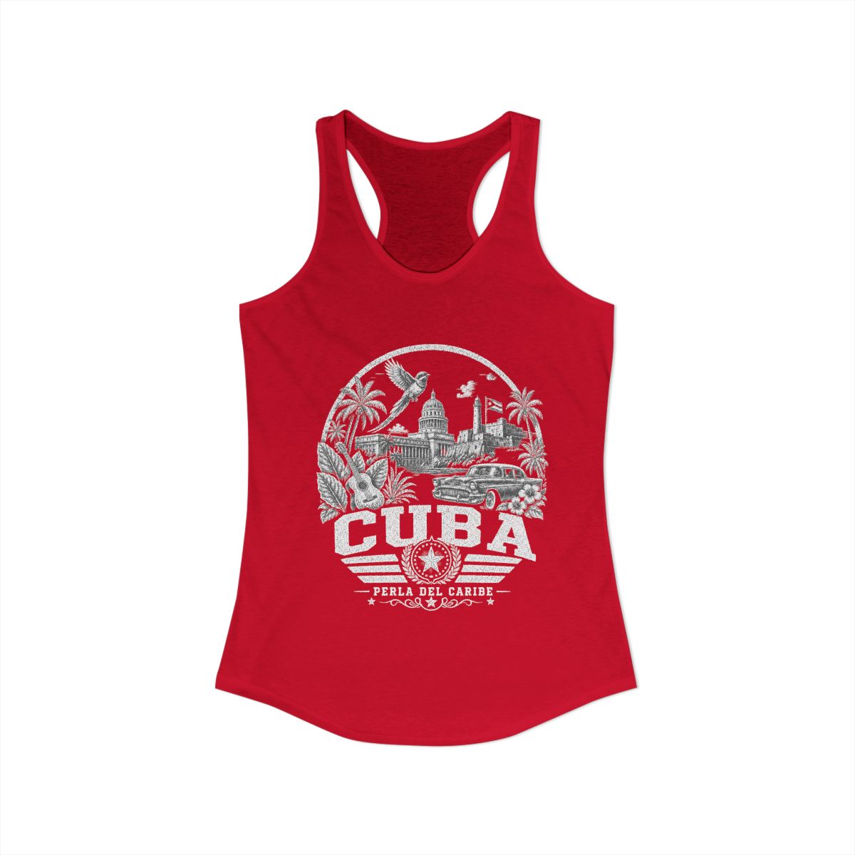 Cuba vintage landmarks tank top — iconic landmark design | Nameshi Destinations (view 16)
