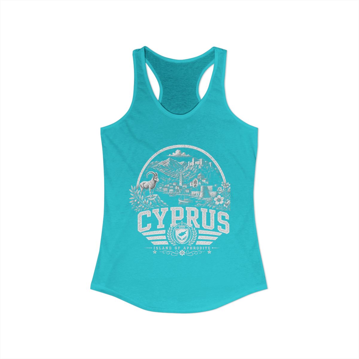 Cyprus Women's Tank Top — Solid Tahiti Blue (front)