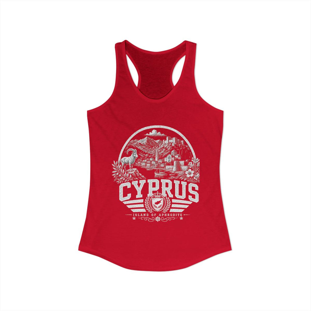 Cyprus Women's Tank Top — Solid Red (front)