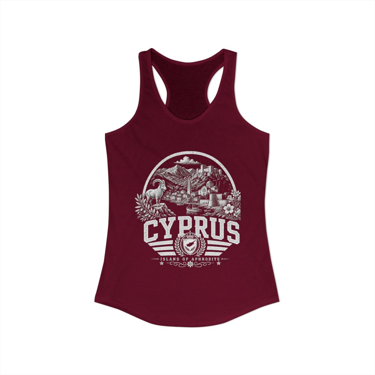 Cyprus Women's Tank Top — Solid Cardinal Red (front)