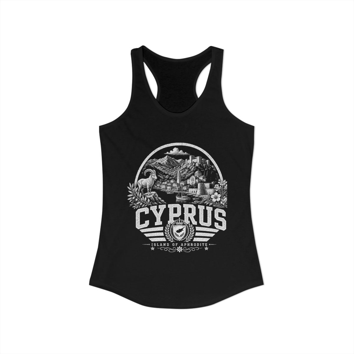 Cyprus Women's Tank Top — Solid Black (front)