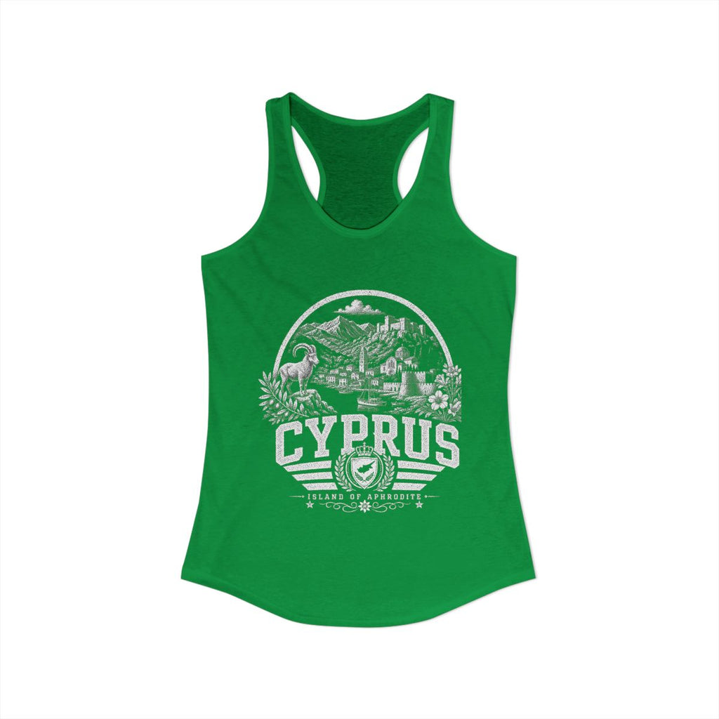 Cyprus Women's Tank Top — Solid Kelly Green (front)