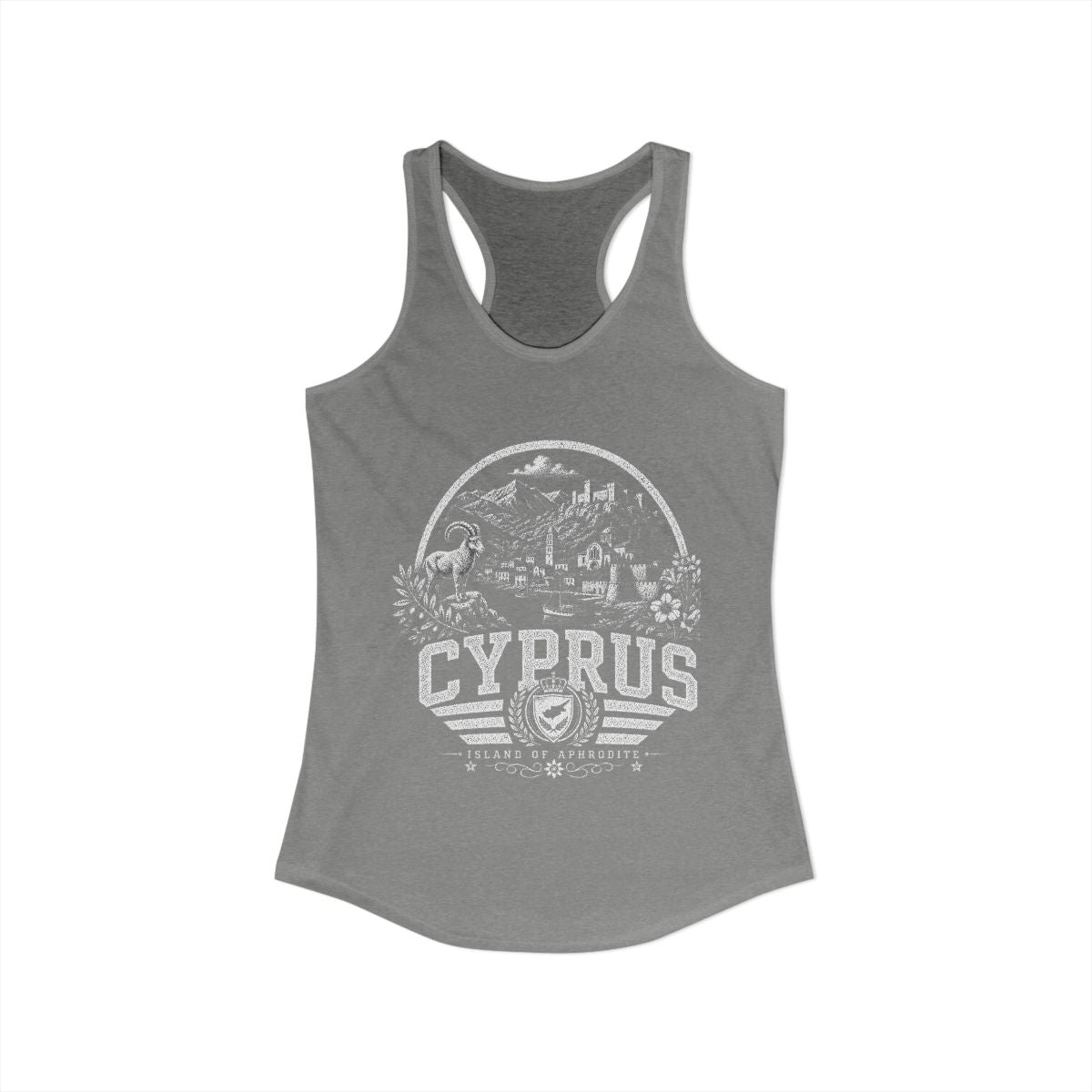 Cyprus Women's Tank Top — Heather Grey (front)