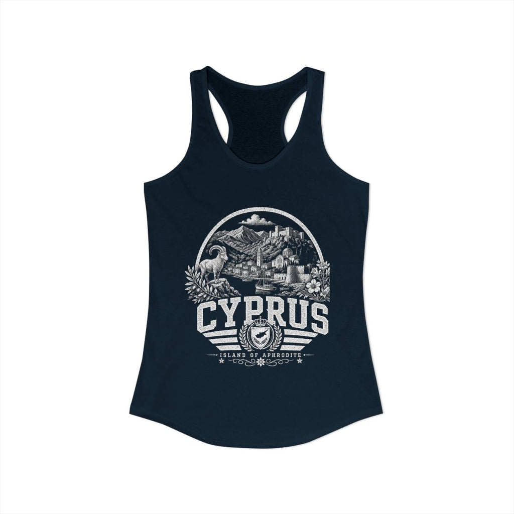 Cyprus Women's Tank Top — Solid Midnight Navy (front)