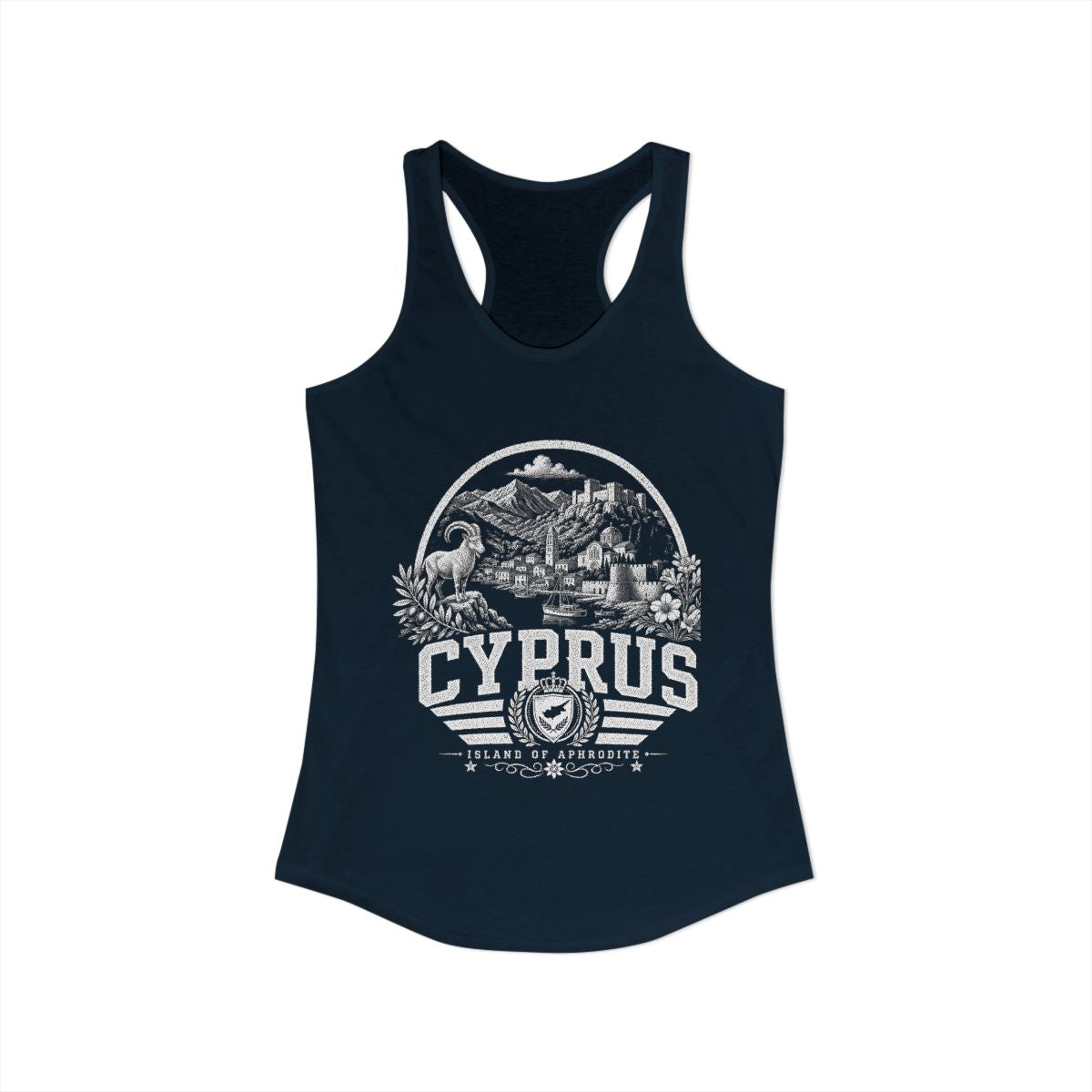 Cyprus Women's Tank Top — Solid Midnight Navy (front)