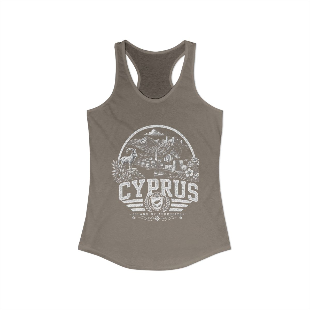 Cyprus Women's Tank Top — Solid Warm Gray (front)