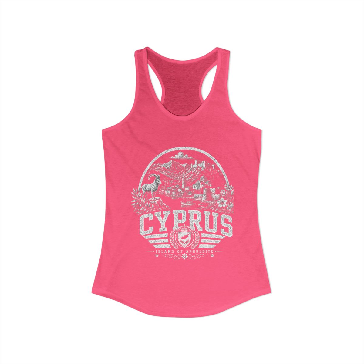 Cyprus Women's Tank Top — Solid Hot Pink (front)