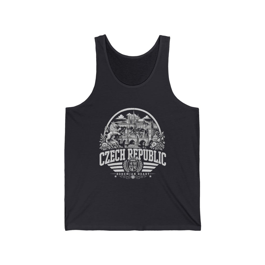 Czech Republic Men's Tank Top — Dark Grey (front)