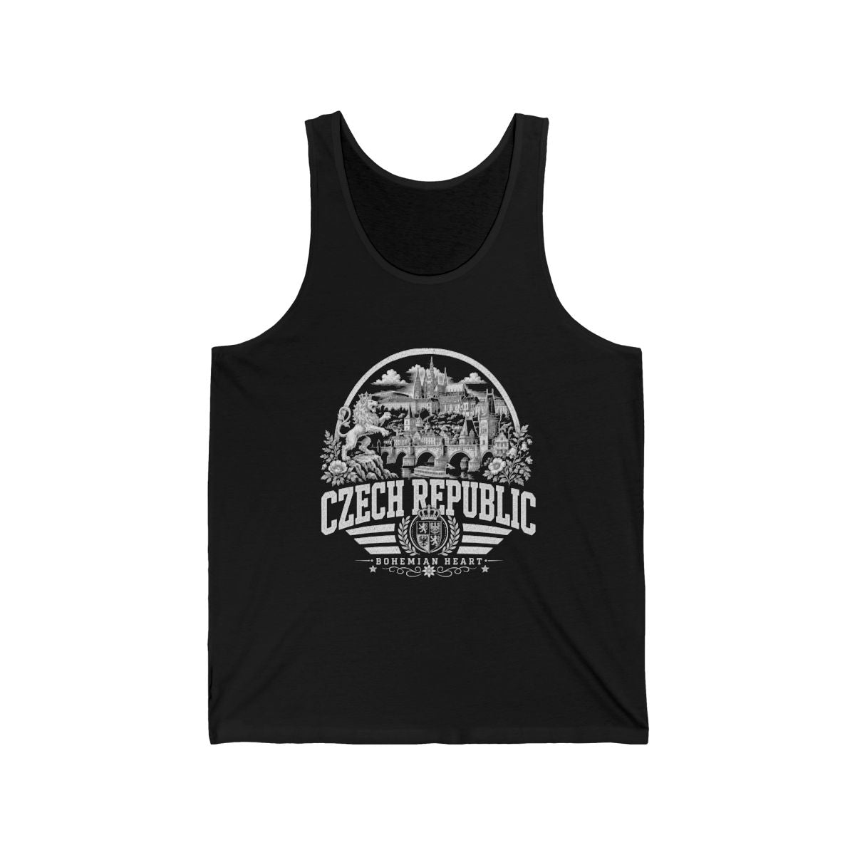 Czech Republic Men's Tank Top — Black (front)