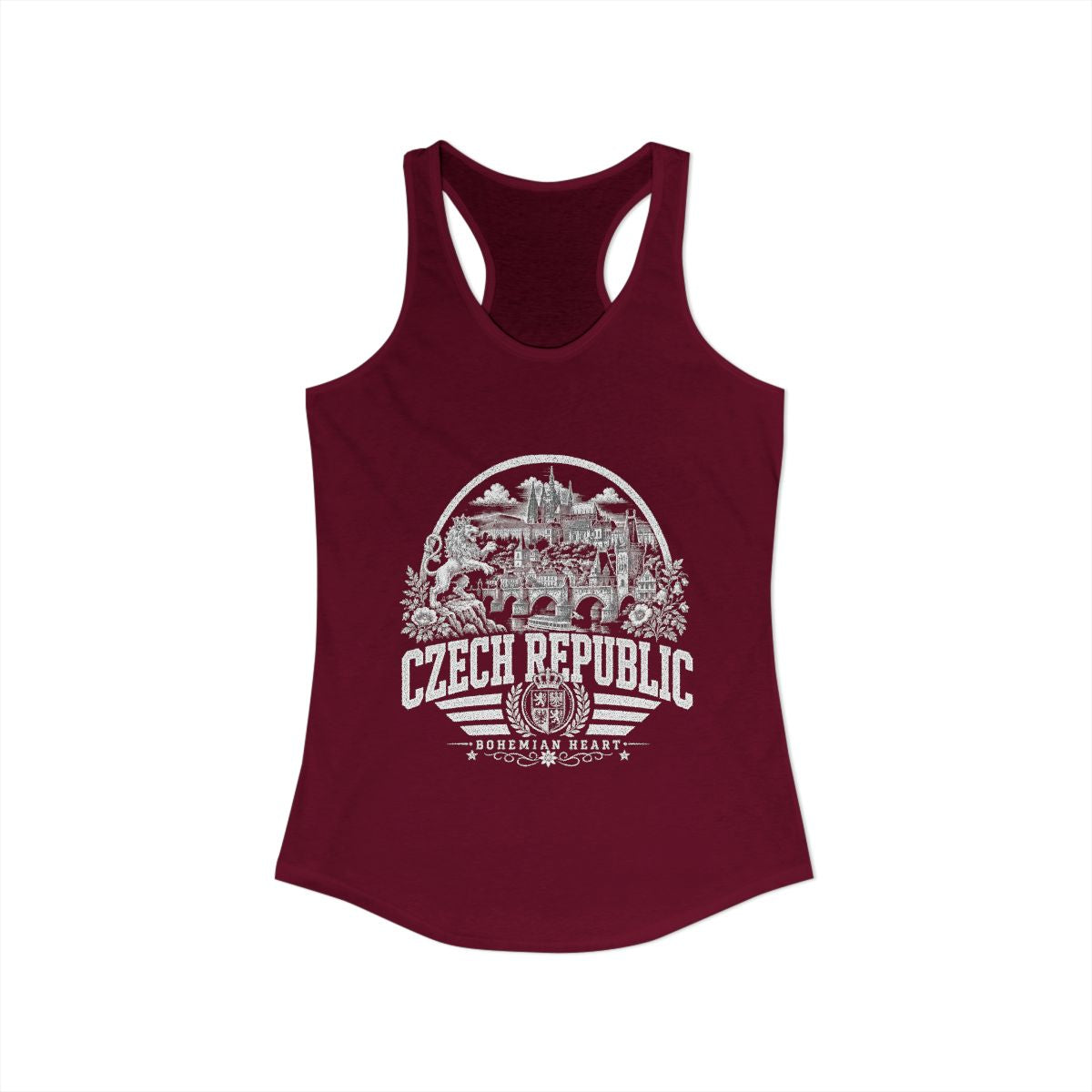 Czech Republic Women's Tank Top — Solid Cardinal Red (front)