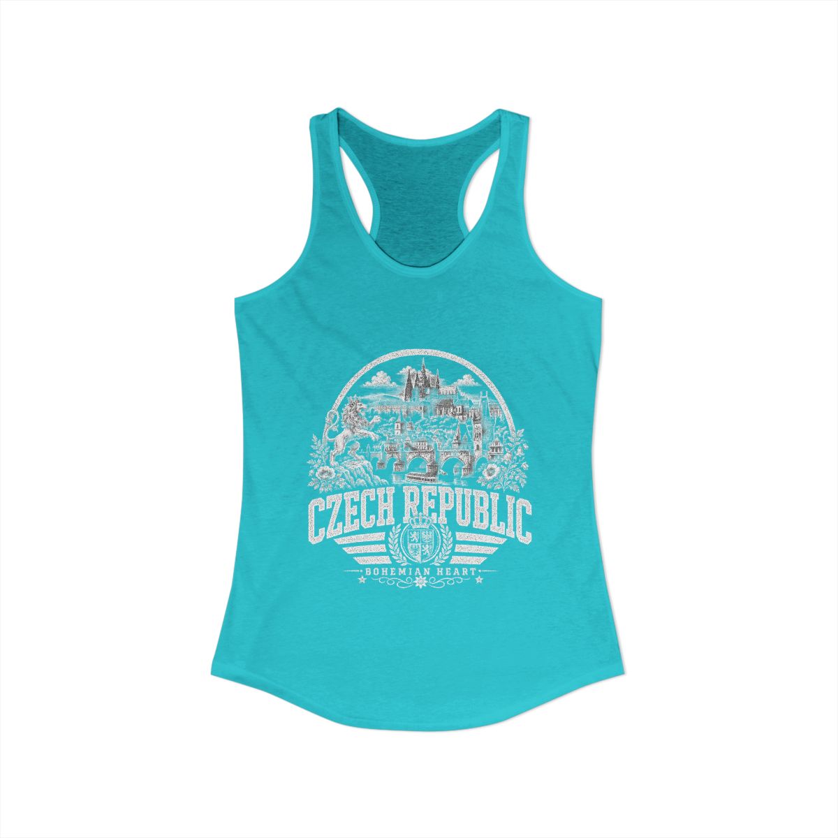 Czech Republic Women's Tank Top — Solid Tahiti Blue (front)