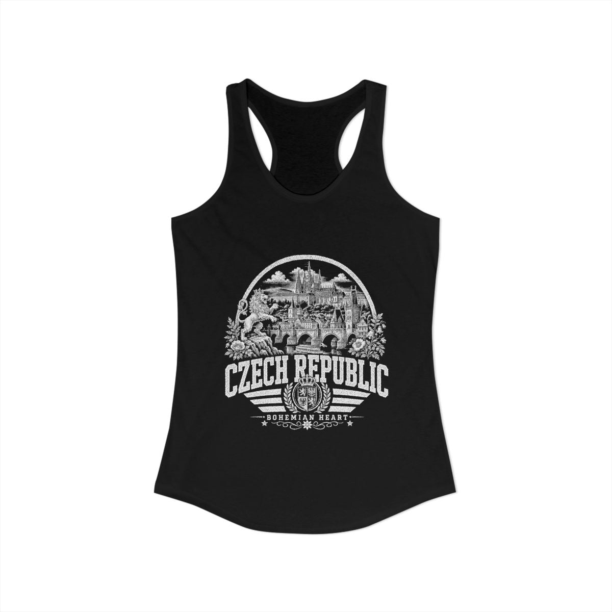 Czech Republic Women's Tank Top — Solid Black (front)