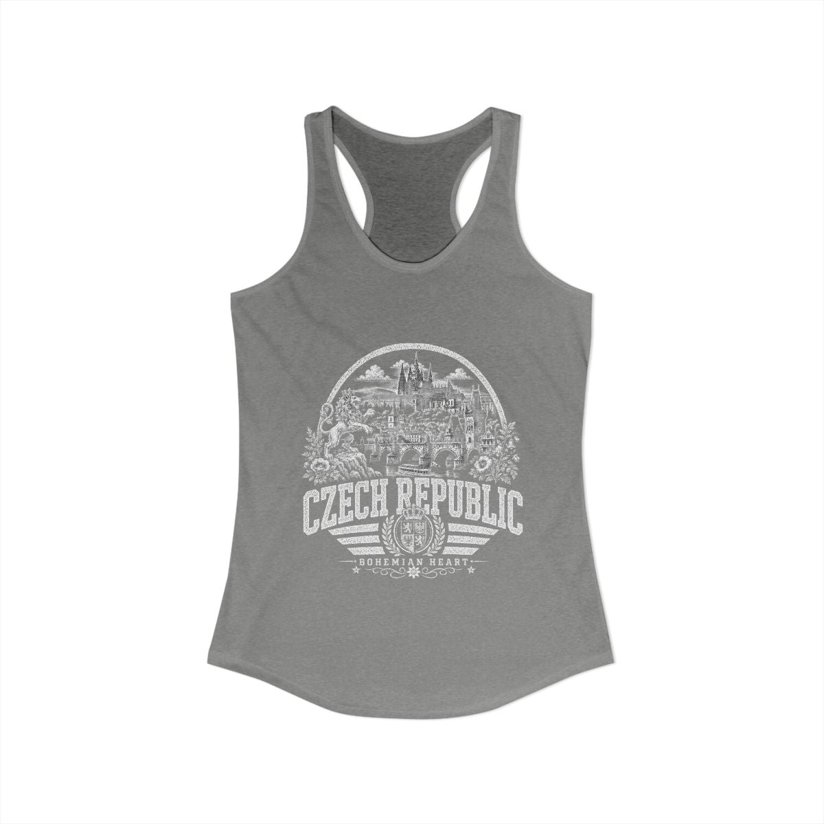 Czech Republic Women's Tank Top — Heather Grey (front)