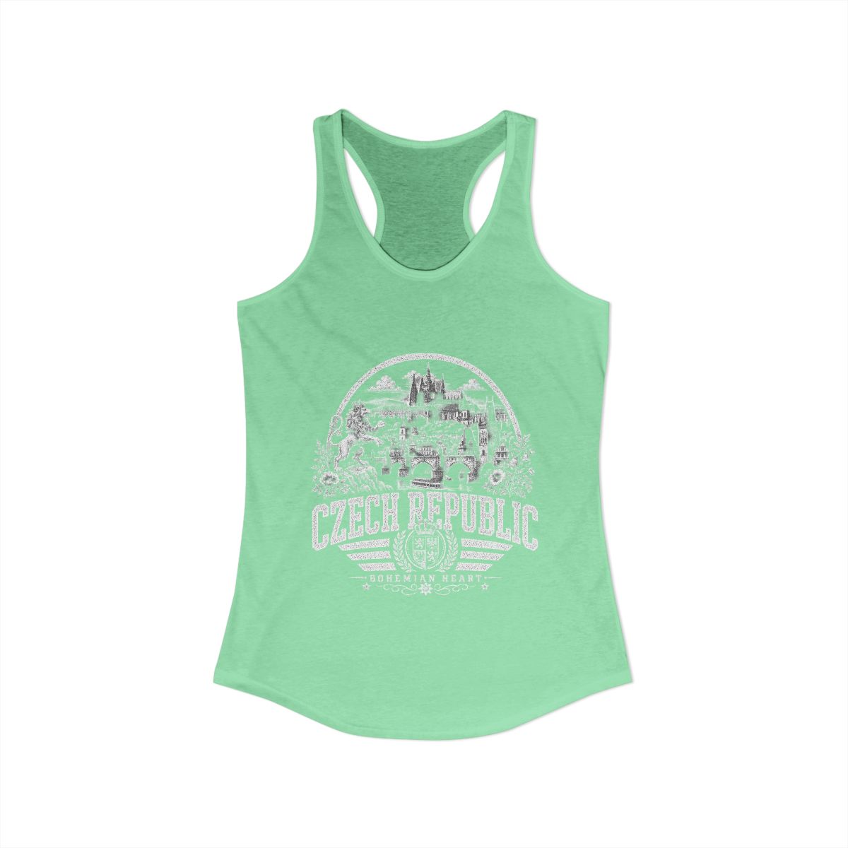 Czech Republic Women's Tank Top — Solid Mint (front)
