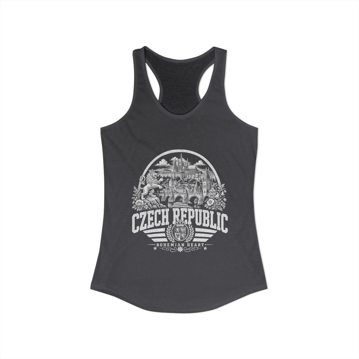 Czech Republic Women's Tank Top — Solid Dark Gray (front)
