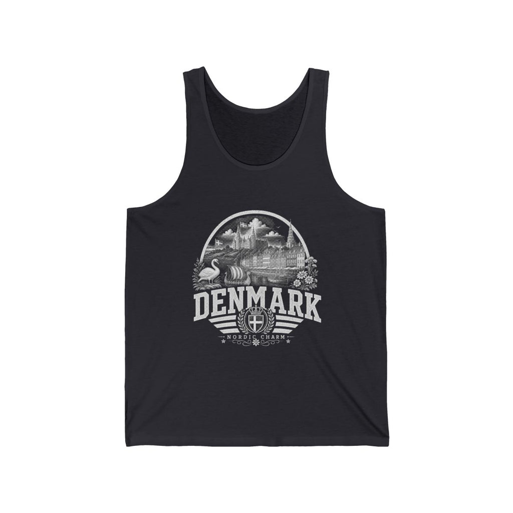 Denmark Men's Tank Top — Dark Grey (front)