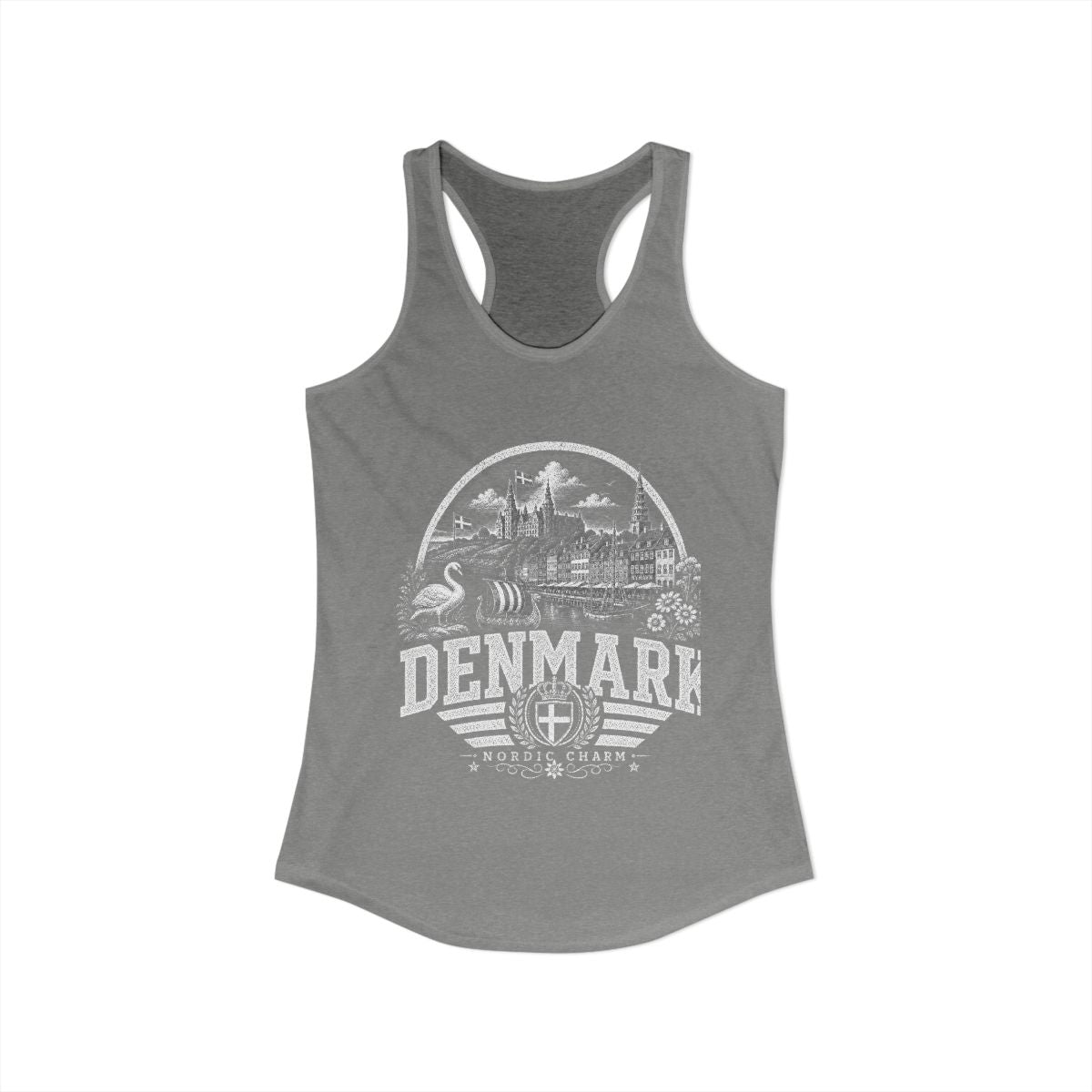 Denmark Women's Tank Top — Heather Grey (front)