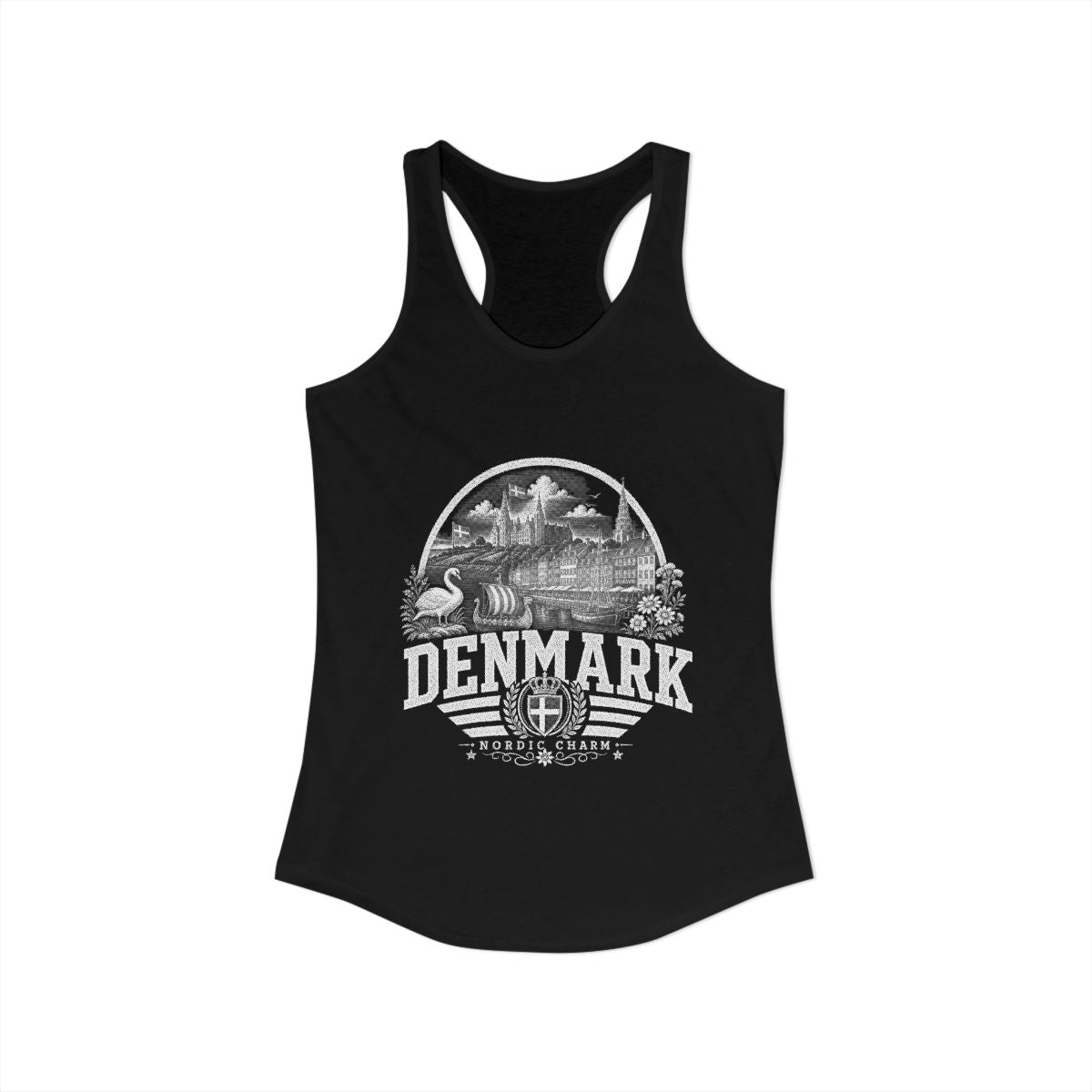 Denmark Women's Tank Top — Solid Black (front)