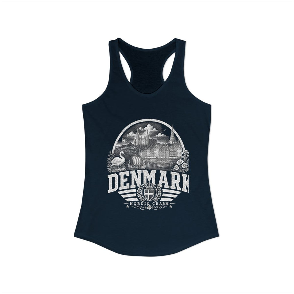 Denmark Women's Tank Top — Solid Midnight Navy (front)
