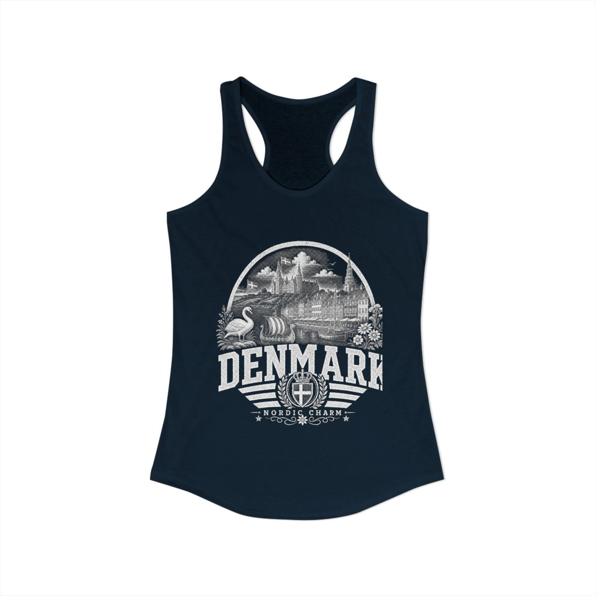 Denmark Women's Tank Top — Solid Midnight Navy (front)