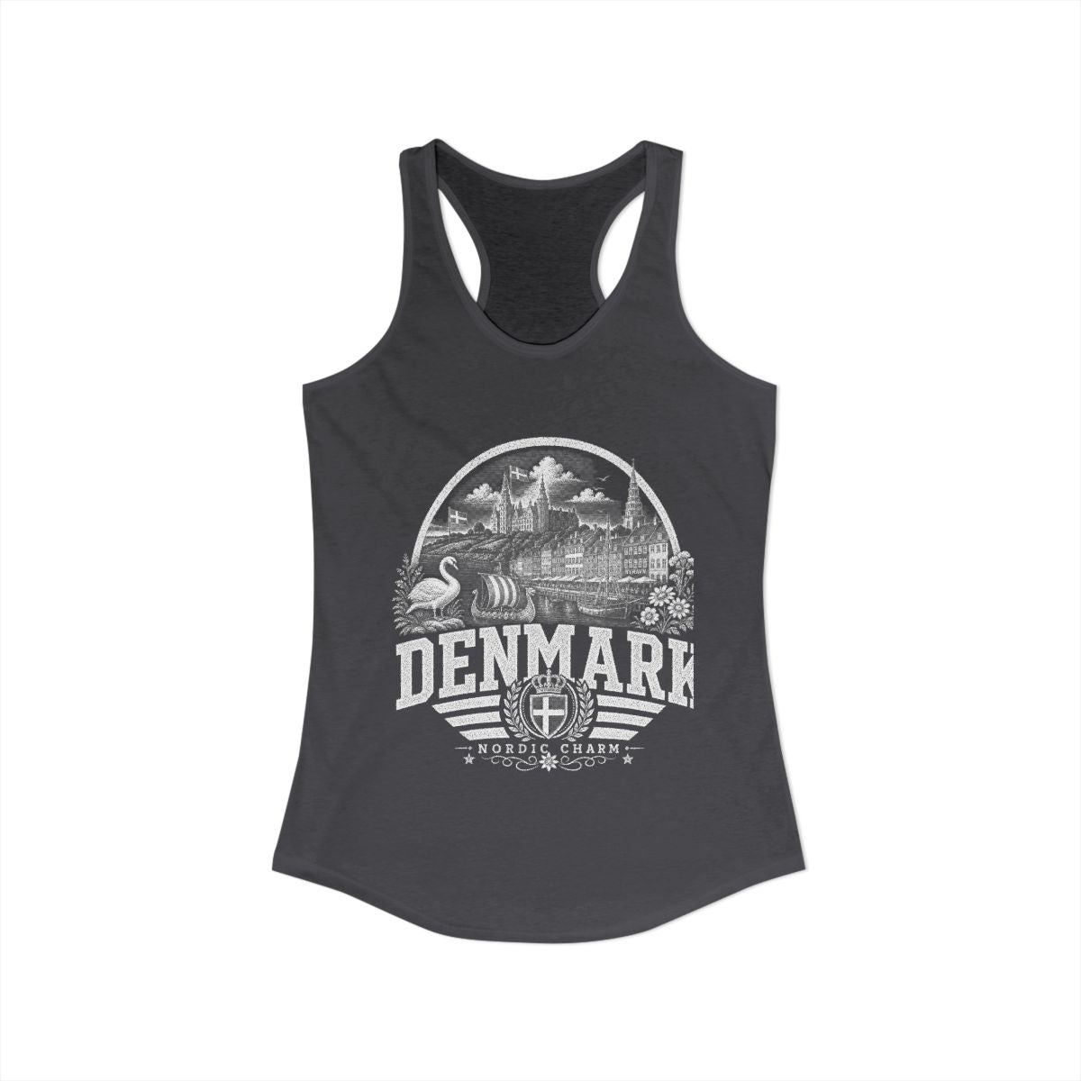 Denmark Women's Tank Top — Solid Dark Gray (front)