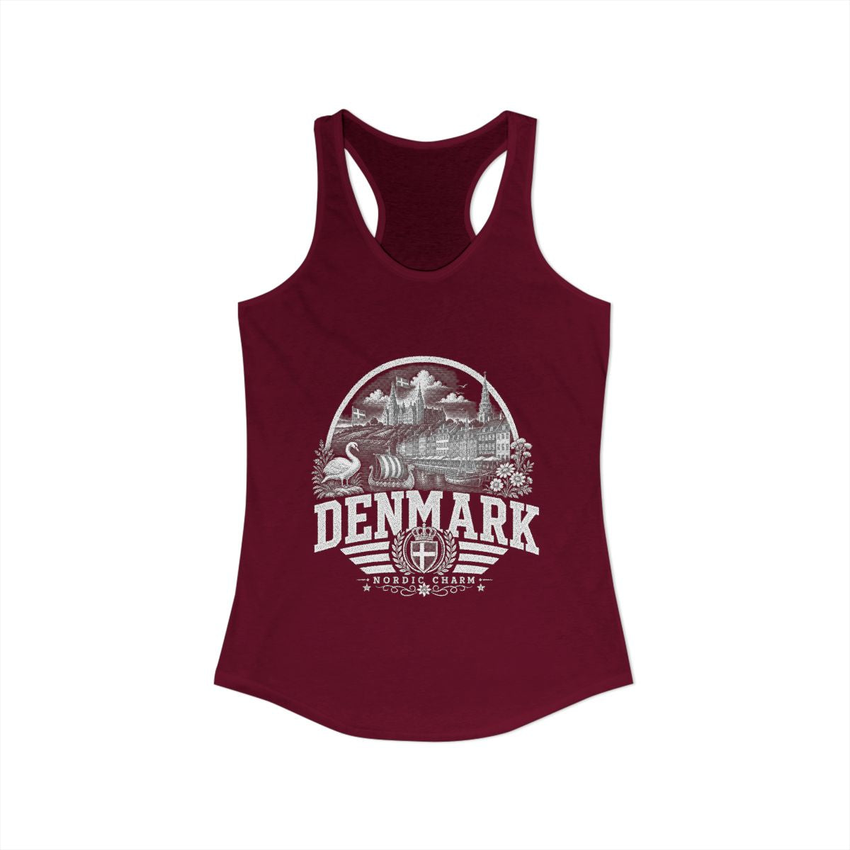 Denmark Women's Tank Top — Solid Cardinal Red (front)