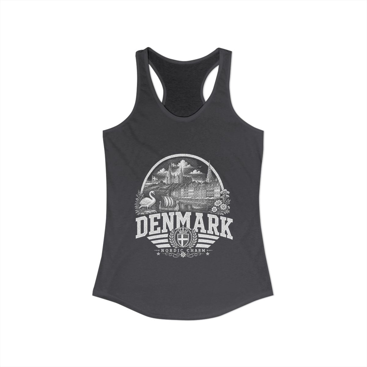 Denmark Women's Tank Top — Solid Dark Gray (front)