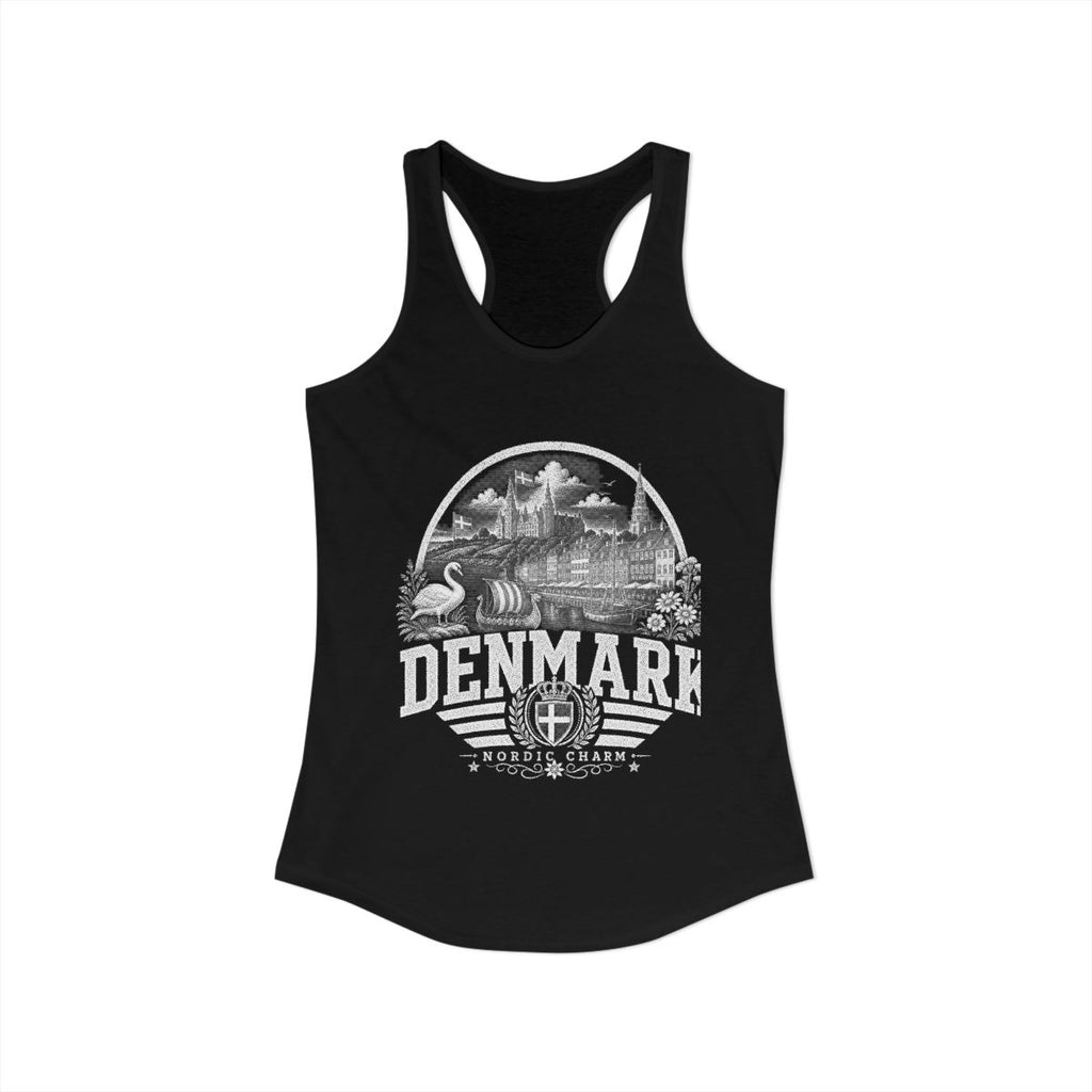 Denmark Women's Tank Top — Solid Black (front)