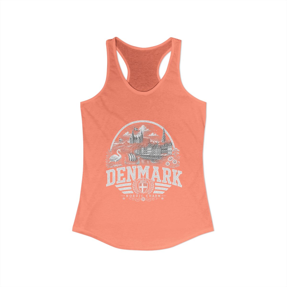 Denmark Women's Tank Top — Solid Light Orange (front)