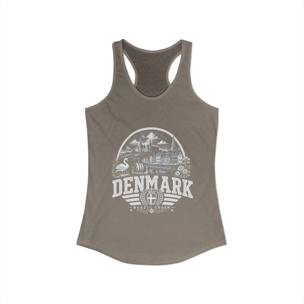 Denmark Women's Tank Top — Solid Warm Gray (front)