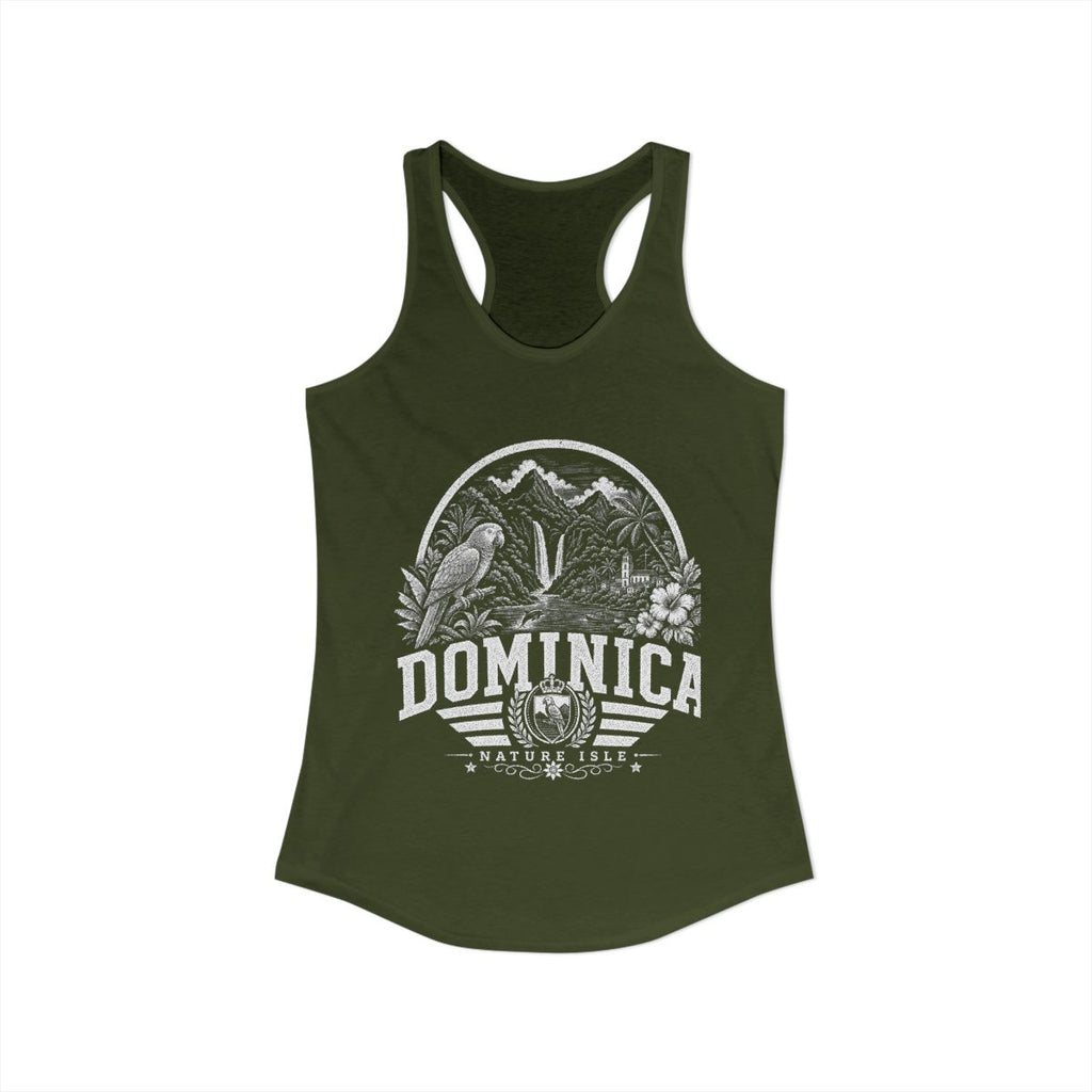 Dominica Women's Tank Top — Solid Military Green (front)
