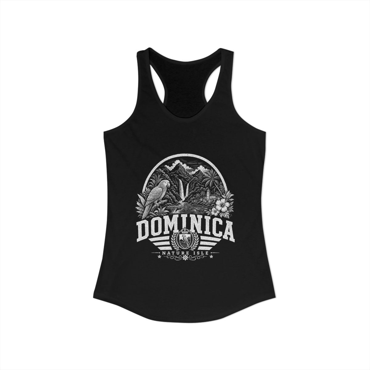 Dominica Women's Tank Top — Solid Black (front)