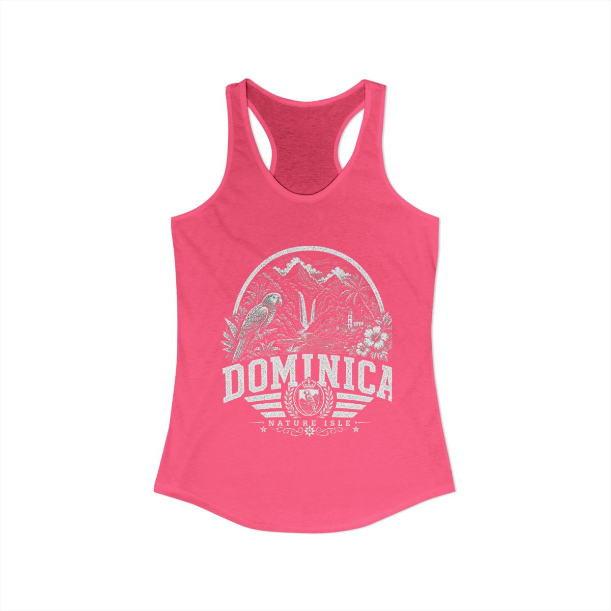 Dominica Women's Tank Top — Solid Hot Pink (front)