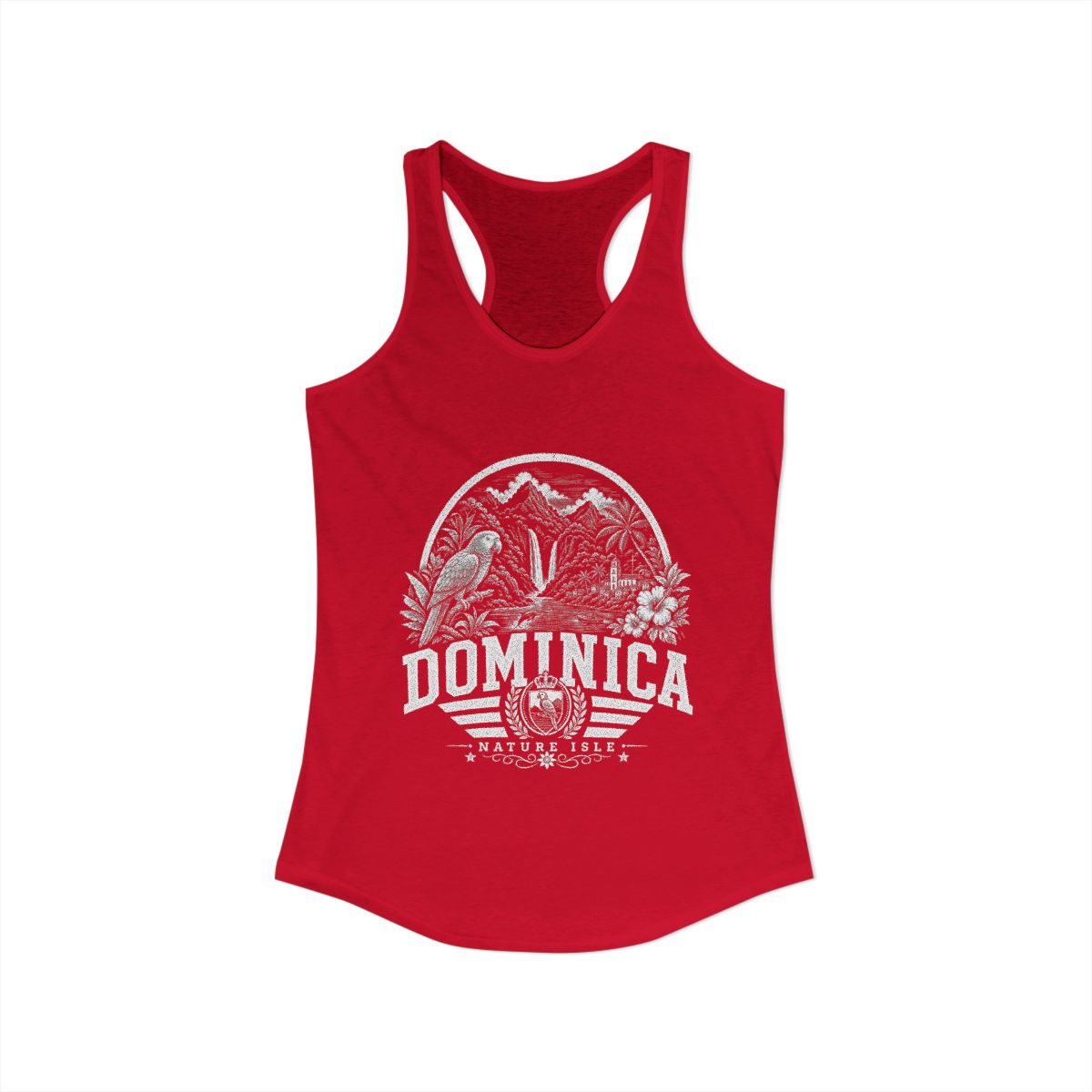 Dominica Women's Tank Top — Solid Red (front)