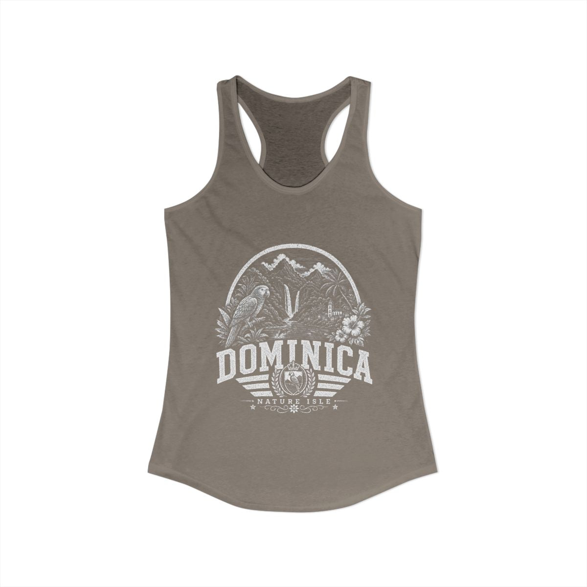 Dominica Women's Tank Top — Solid Warm Gray (front)