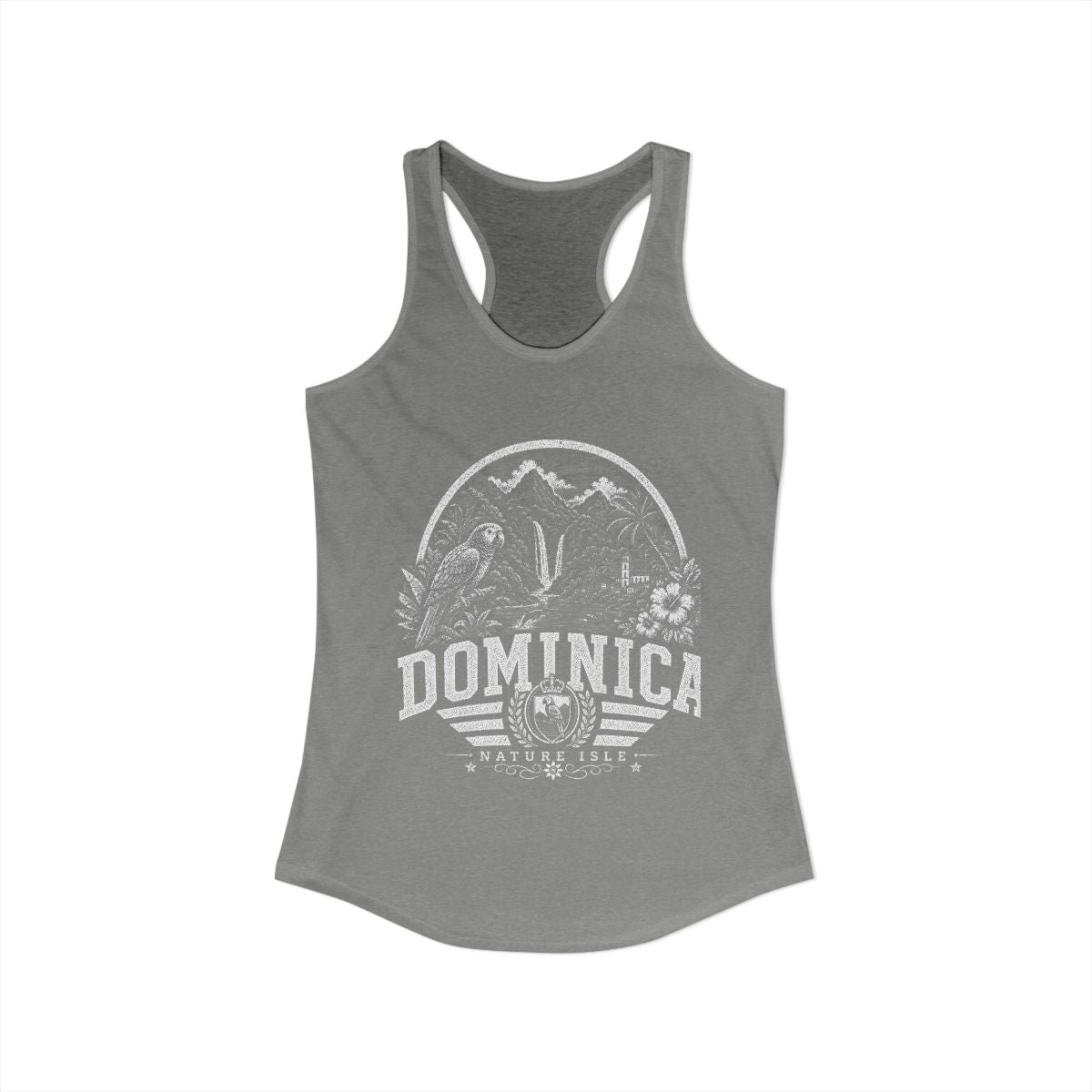 Dominica Women's Tank Top — Heather Grey (front)