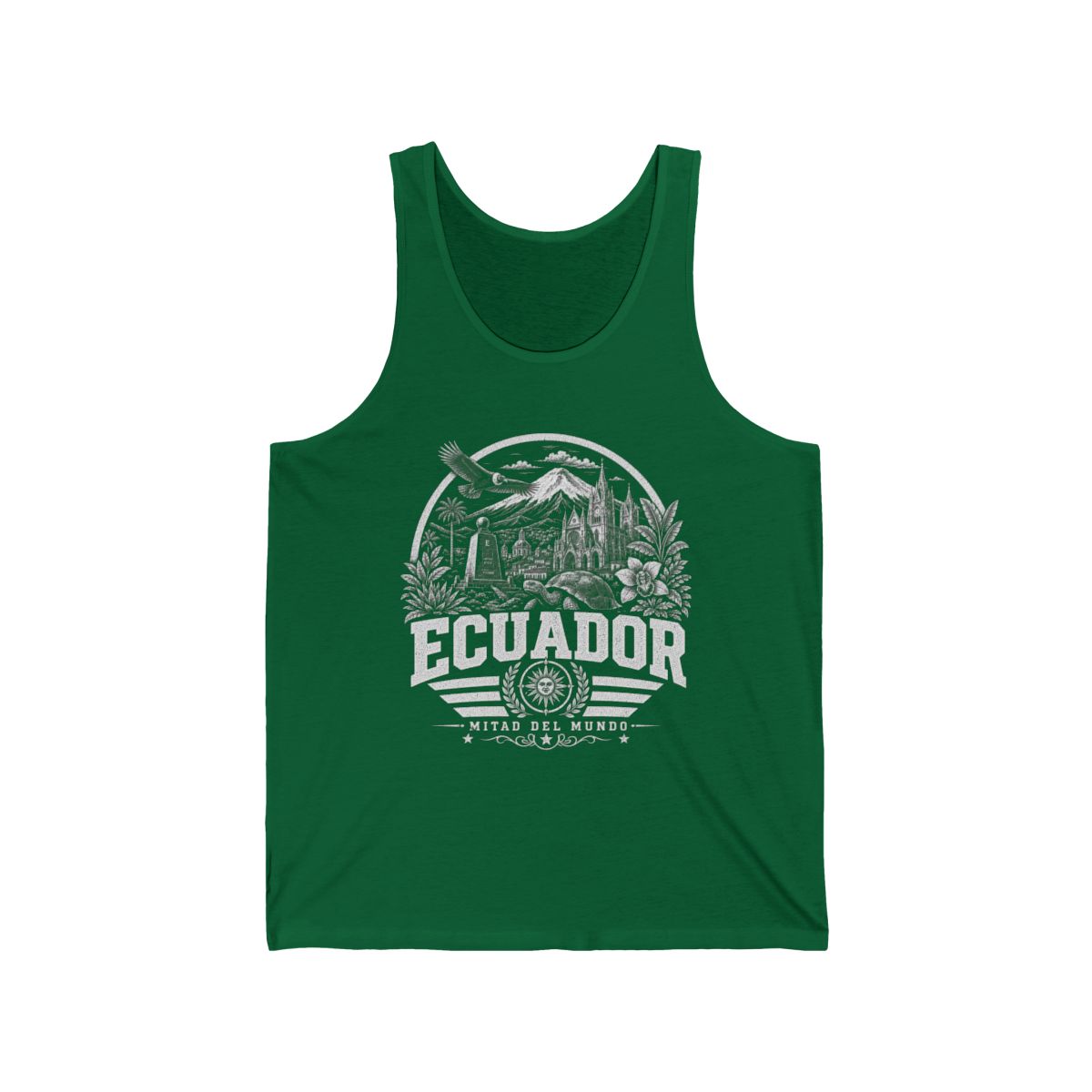 Ecuador vintage landmarks men's tee — iconic landmark design | Nameshi Destinations (view 4)