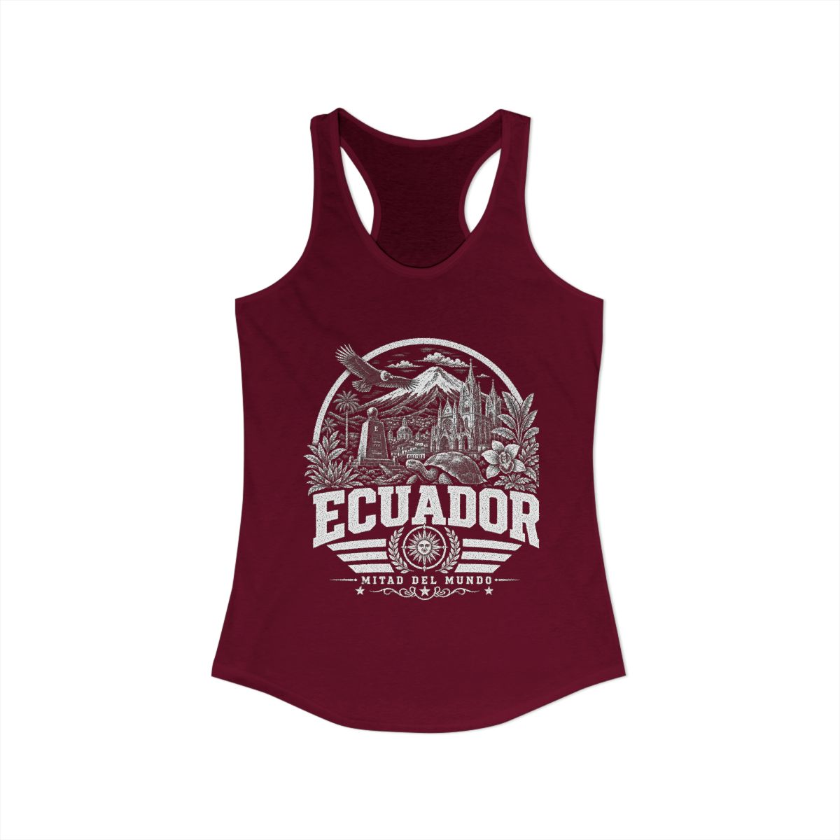 Ecuador vintage landmarks tank top — iconic landmark design | Nameshi Destinations (view 15)