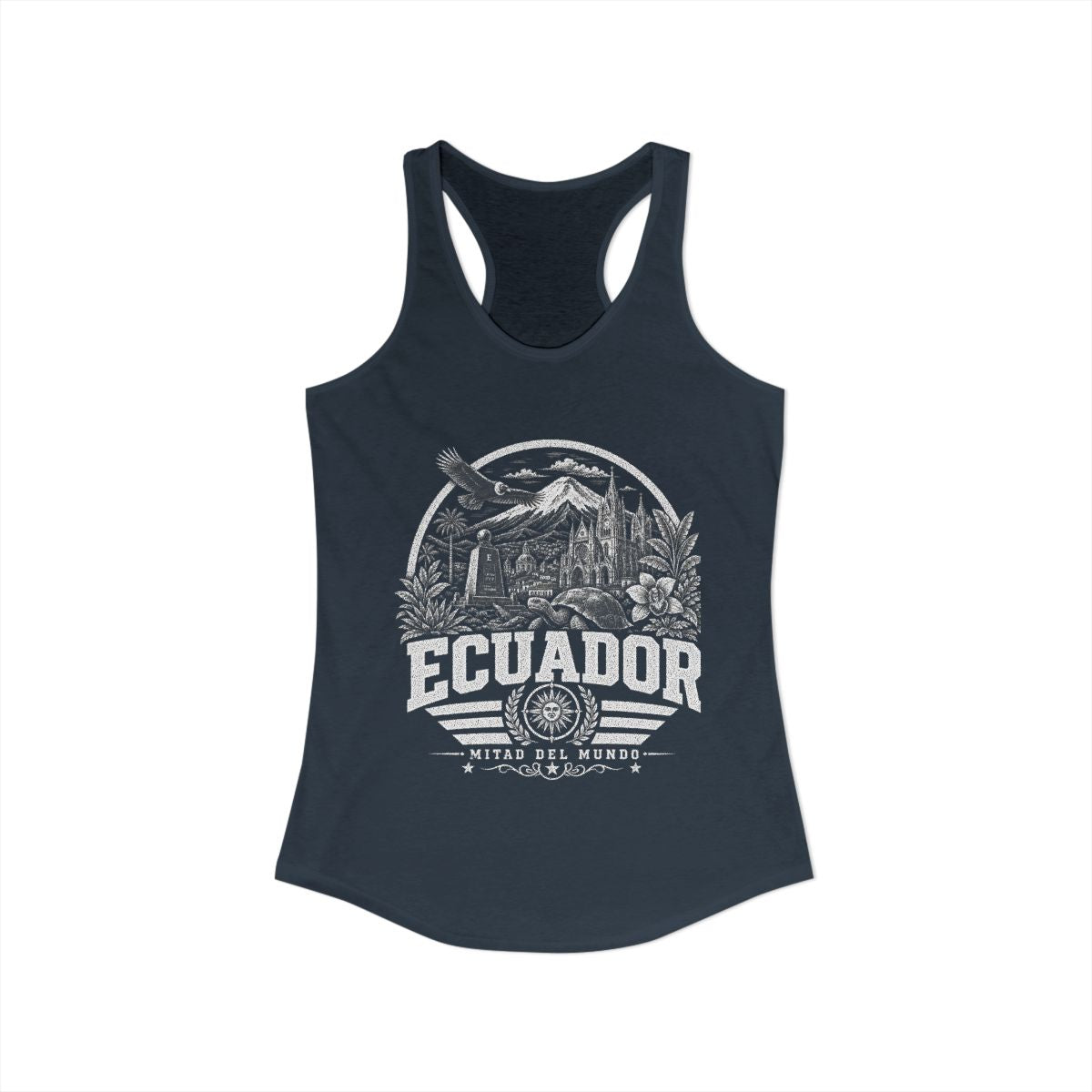 Ecuador vintage landmarks tank top — iconic landmark design | Nameshi Destinations (view 9)