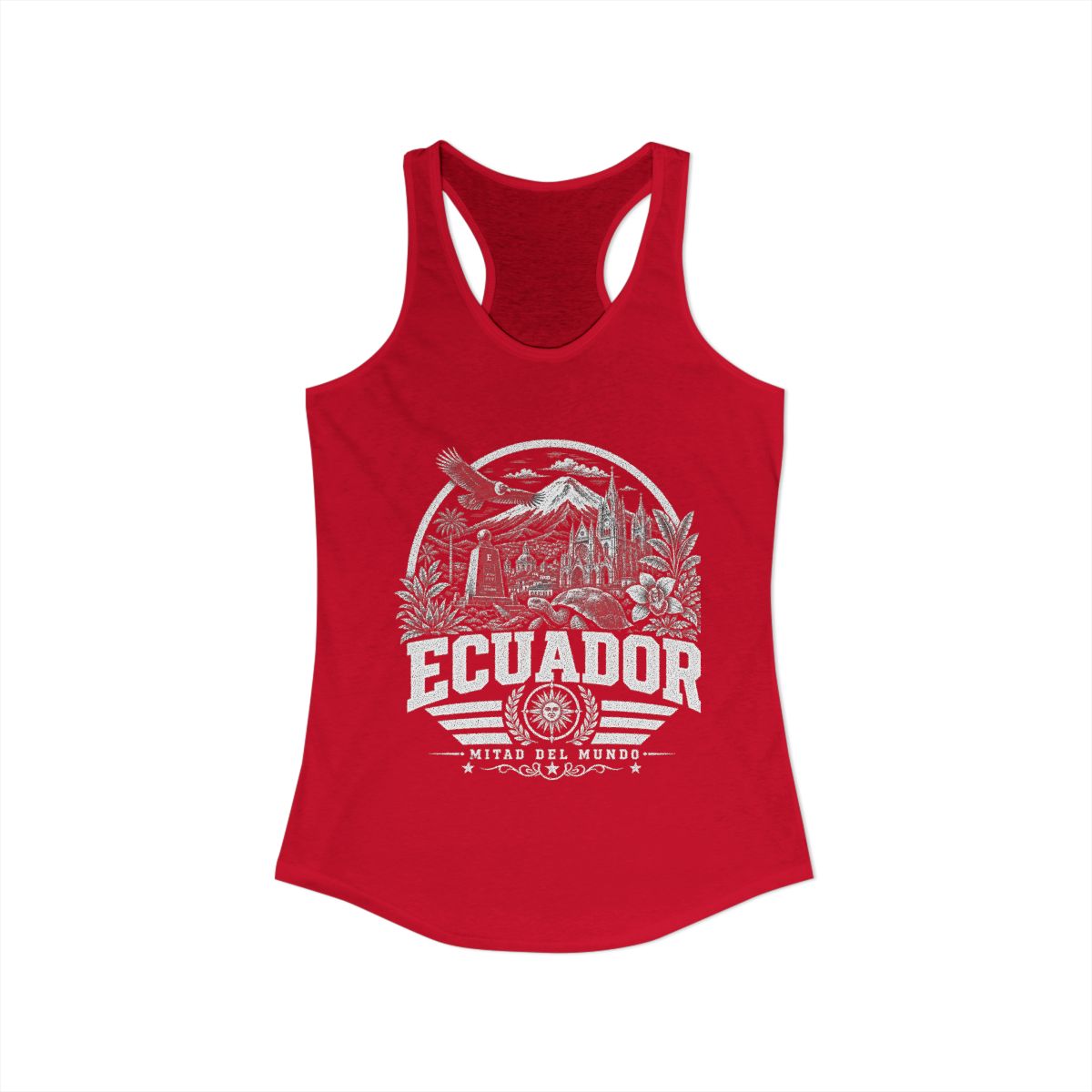 Ecuador vintage landmarks tank top — iconic landmark design | Nameshi Destinations (view 16)
