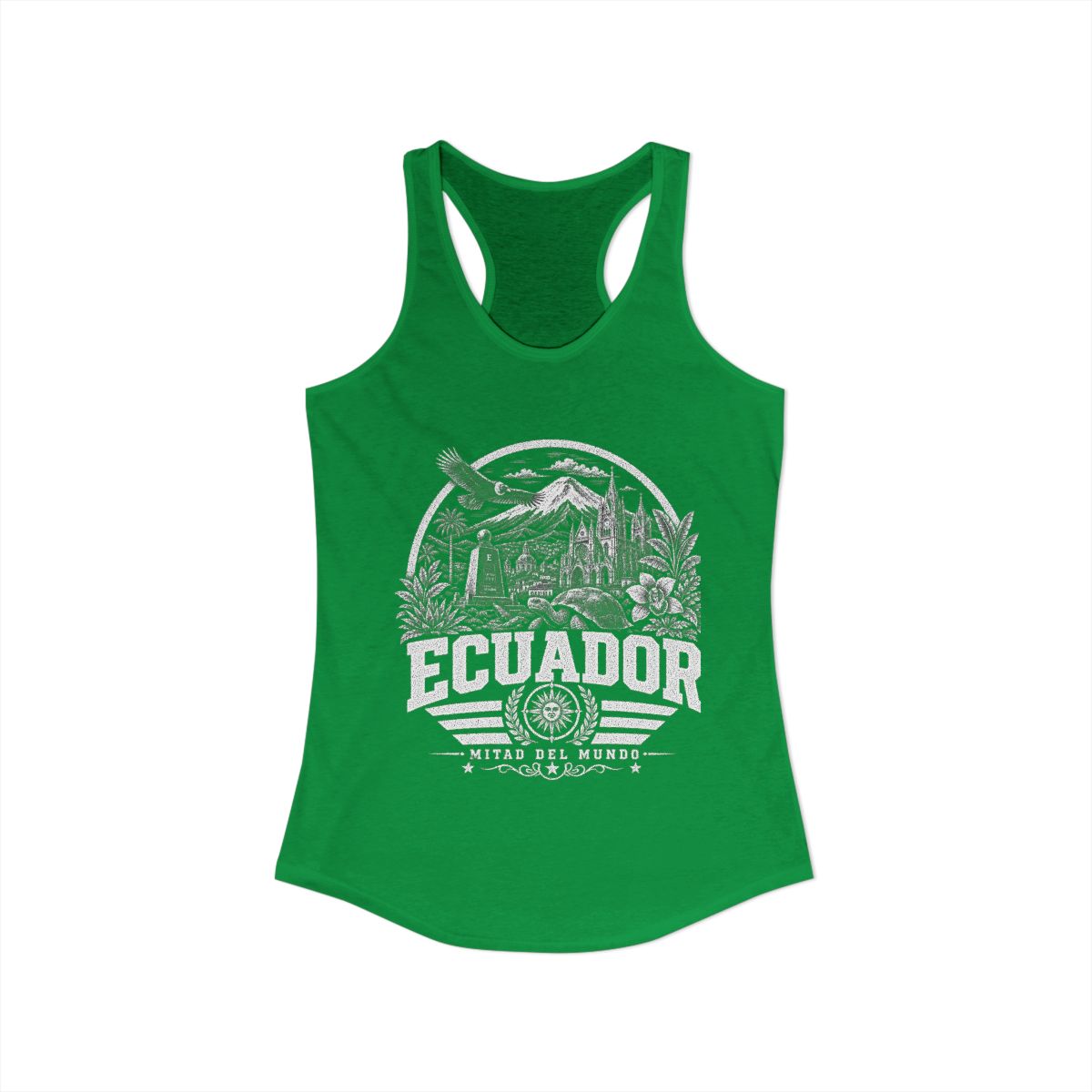 Ecuador vintage landmarks tank top — iconic landmark design | Nameshi Destinations (view 7)