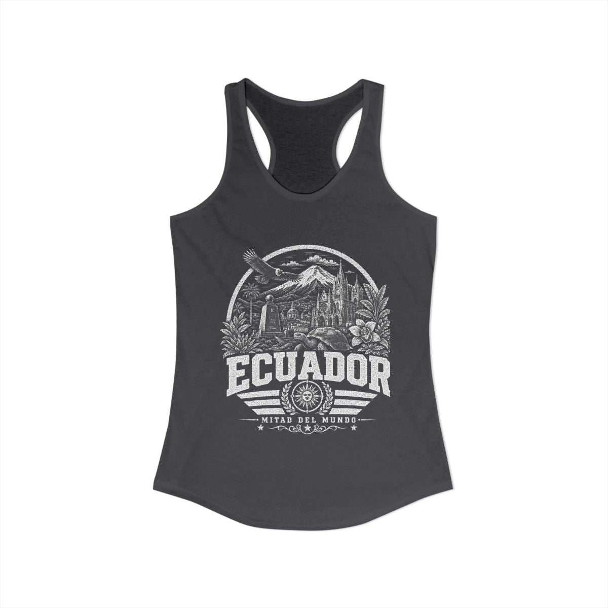 Ecuador vintage landmarks tank top — iconic landmark design | Nameshi Destinations (view 12)