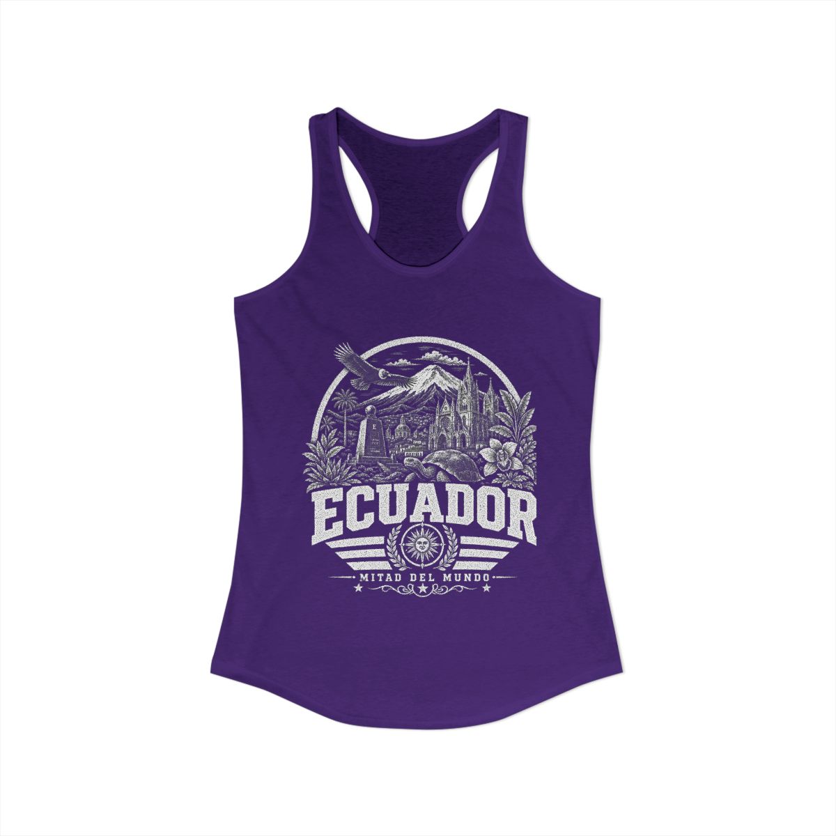 Ecuador vintage landmarks tank top — iconic landmark design | Nameshi Destinations (view 13)