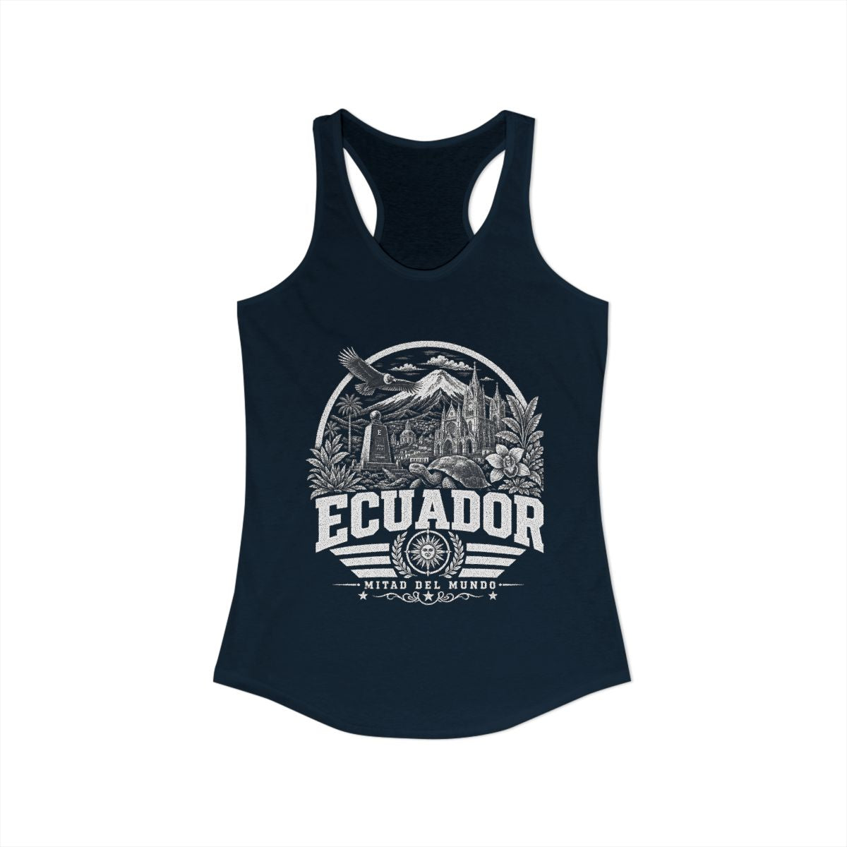 Ecuador vintage landmarks tank top — iconic landmark design | Nameshi Destinations (view 11)