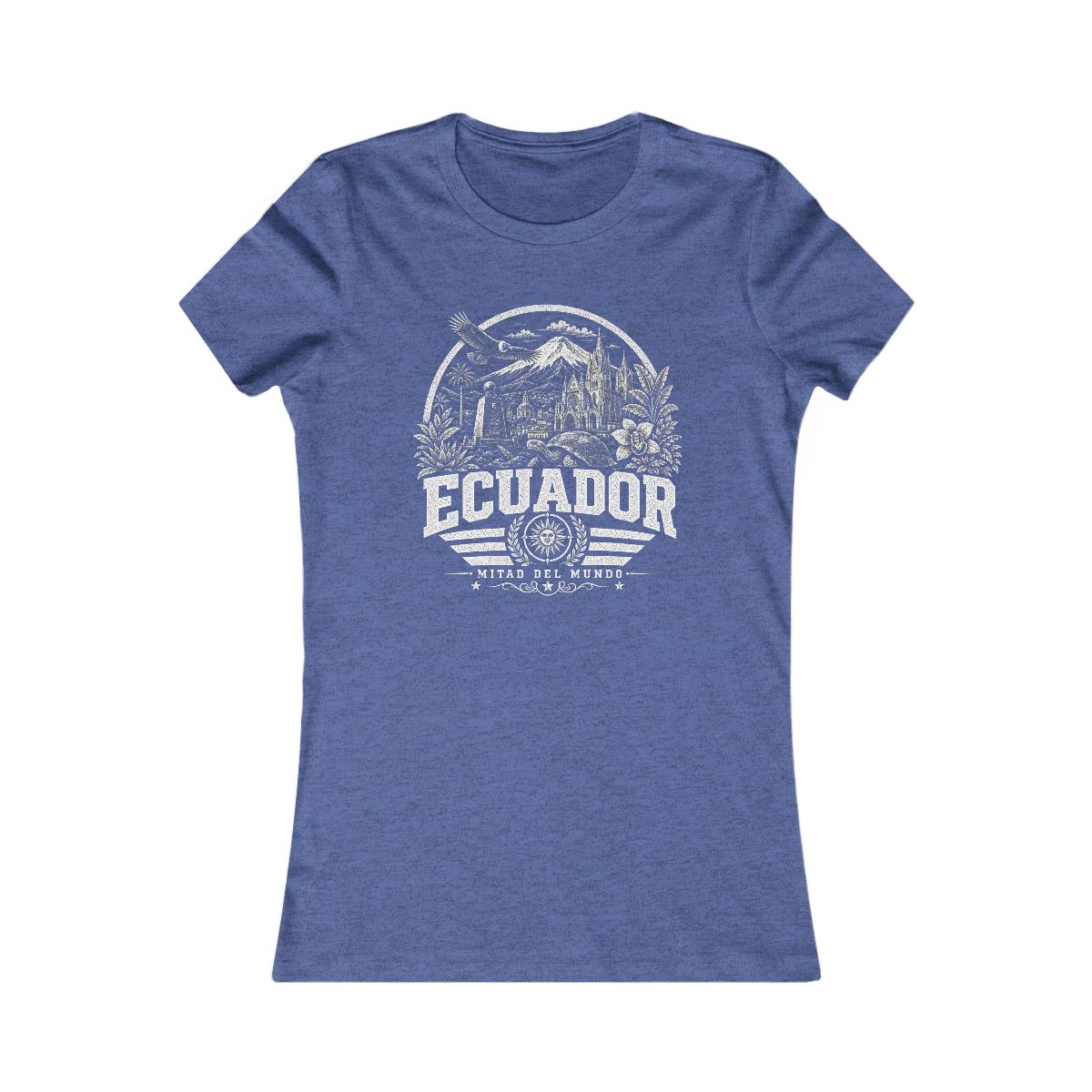 Ecuador women tee — Heather True Royal